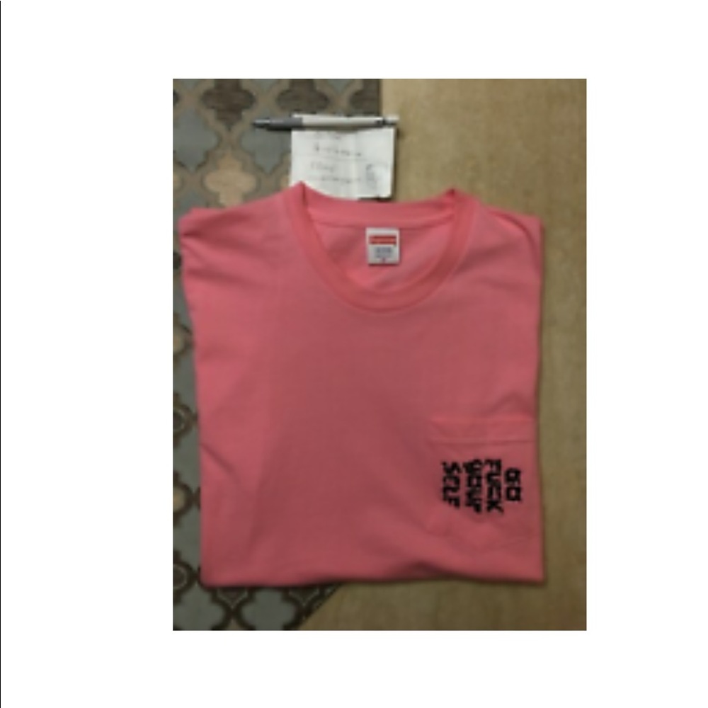 Supreme pink tee "go fuck yourself"